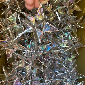 10-Pack Iridescent Stained Glass Star Ornaments, wedding favors, suncathchers, ornaments, Stained glass star, baby shower favors