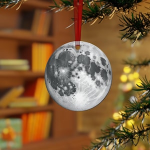 Metal Christmas Ornaments, Moon Theme, Lunar Ornament, Celestial Christmas Decor, Planet Theme Christmas Ornament, Christmas Gift, Moon Pic
